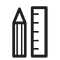 Graphic Icon of a Pencil and a Ruler