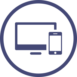 Devices icon with graphic of a Desktop on the left and a Cellphone on the right