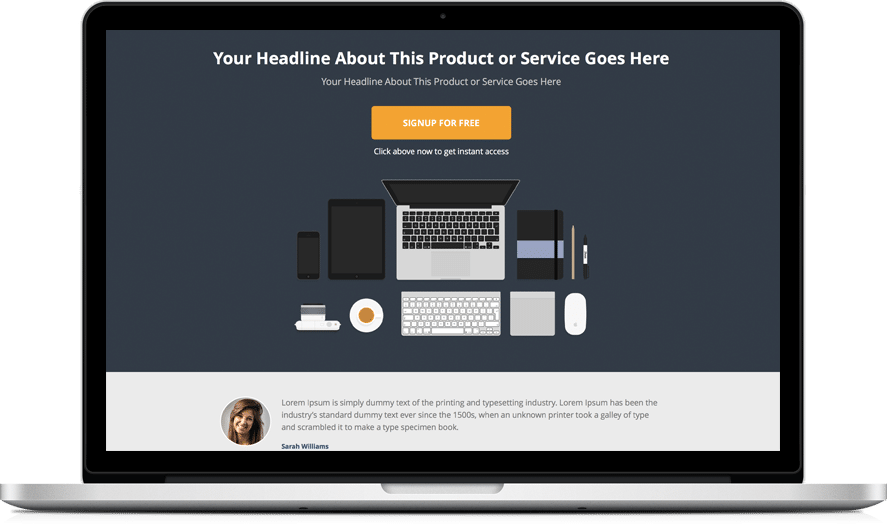 Device Mockup of a Sample Website