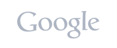 Logo of Google White Text